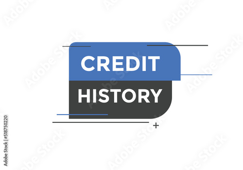 credit history text symbol. credit history text web template Vector Illustration.
