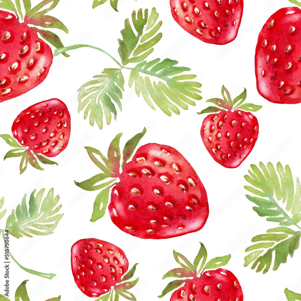 Strawberry seamless pattern. Hand-painted illustration
Strawberry seamless pattern. Hand-painted illustration