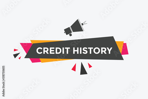 credit history Colorful web banner. vector illustration. credit history label sign template
