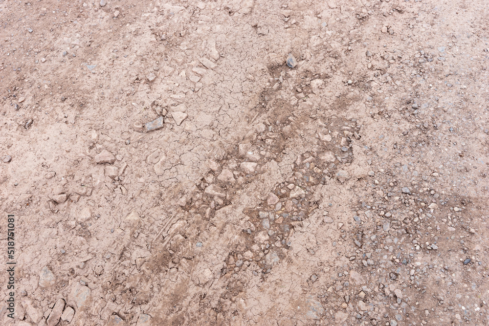 Empty countryside gravel road. Closeup Empty countryside gravel road. Closeup