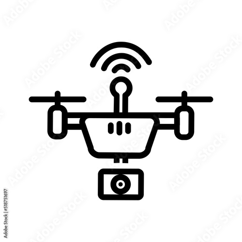 Black line icon for Drone photo