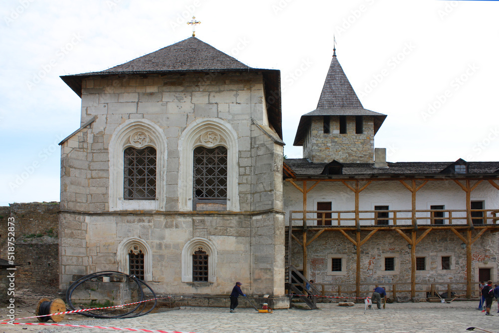 Yard of Khotyn fortress in Hotin, Ukraine	