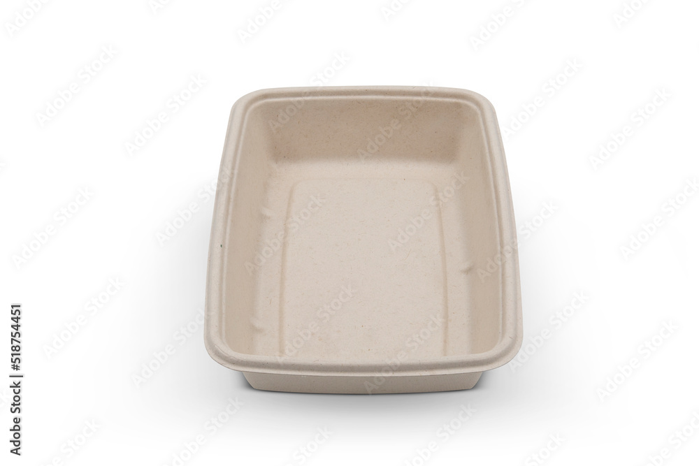 bagasse container food package isolated on white background bagasse container food package isolated on white background