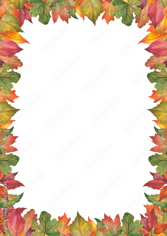 Frame vertical with autumn leaves Frame vertical with autumn leaves