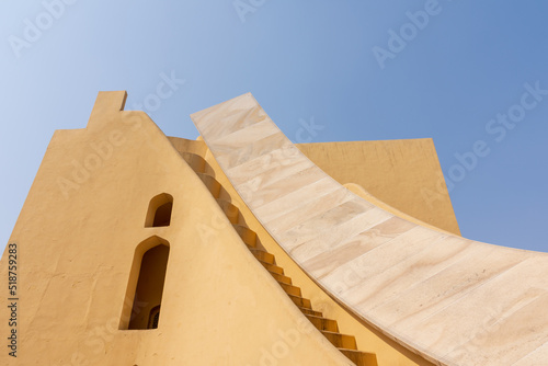 A view of one of the instruments at Jantar Mantar, an 18th century observatory in Jaipur, Rajasthan, India. photo