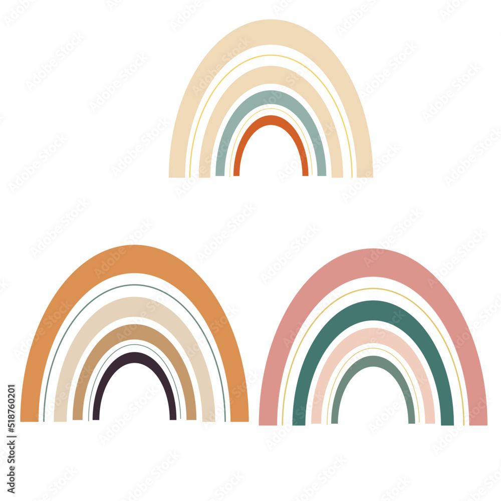 Set retro rainbow style. Simple rainbow symbol Set retro rainbow style. Simple rainbow symbol
