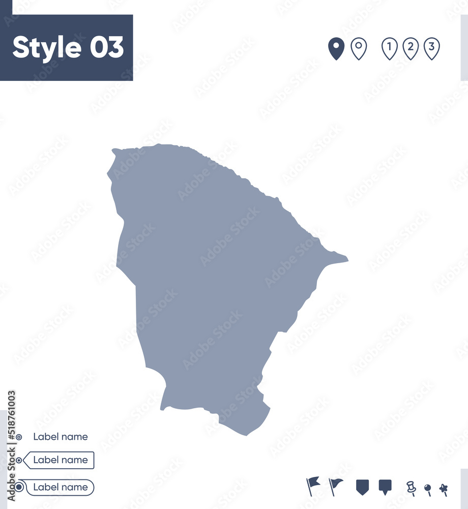 Obraz premium Ceara, Brazil - map isolated on white background. Outline map. Vector map. Shape map.