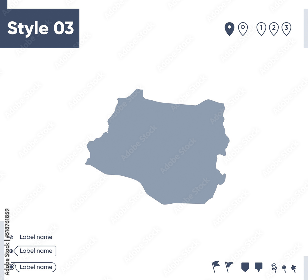 Los Rios, Chile - map isolated on white background. Outline map. Vector map. Shape map. Los Rios, Chile - map isolated on white background. Outline map. Vector map. Shape map.