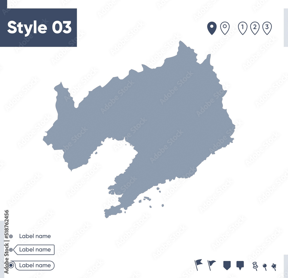 Liaoning, China - map isolated on white background. Outline map. Vector map. Shape map. Liaoning, China - map isolated on white background. Outline map. Vector map. Shape map.