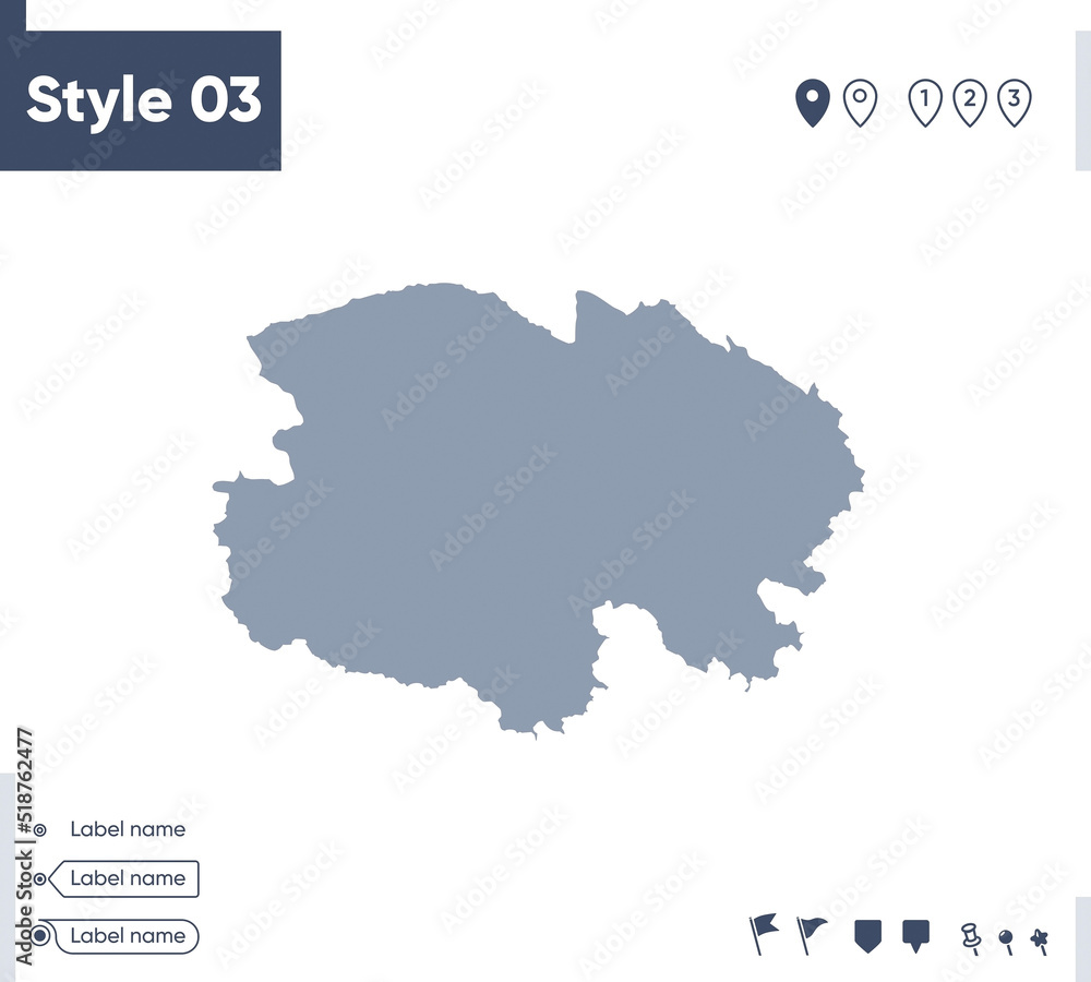 Qinghai, China - map isolated on white background. Outline map. Vector map. Shape map.