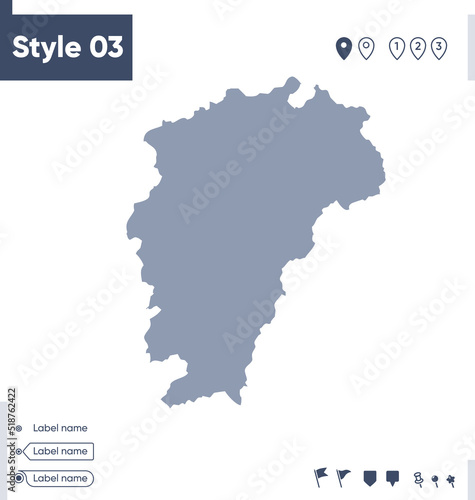 Jiangxi, China - map isolated on white background. Outline map. Vector map. Shape map.