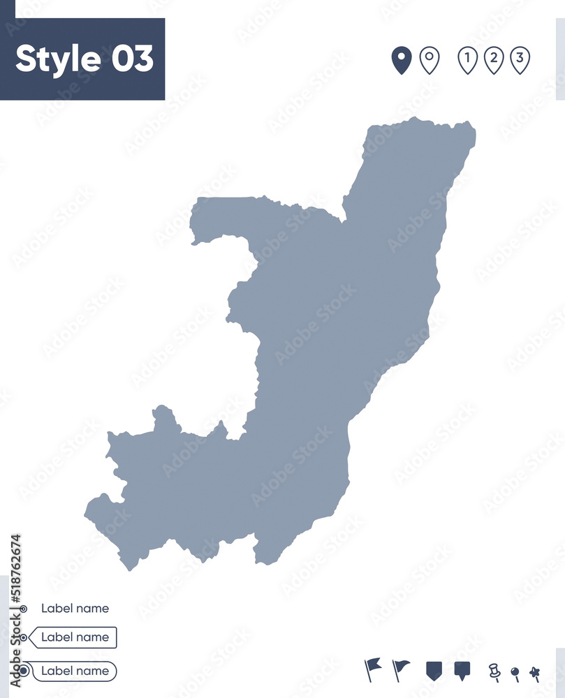 Fototapeta premium Congo - map isolated on white background. Outline map. Vector map. Shape map.