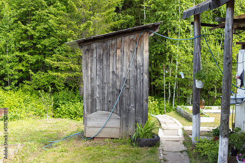Bild auf Leinwand Country wooden toilet. Natural. Outdoor toilet