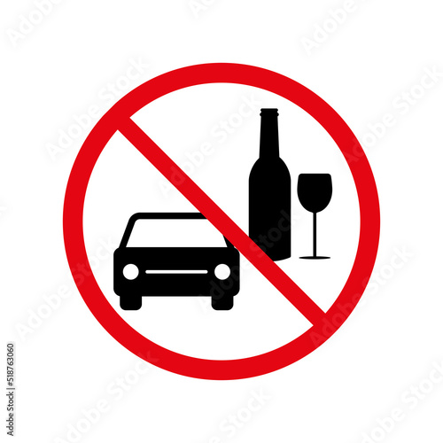 Drunk driving vector sign on white background