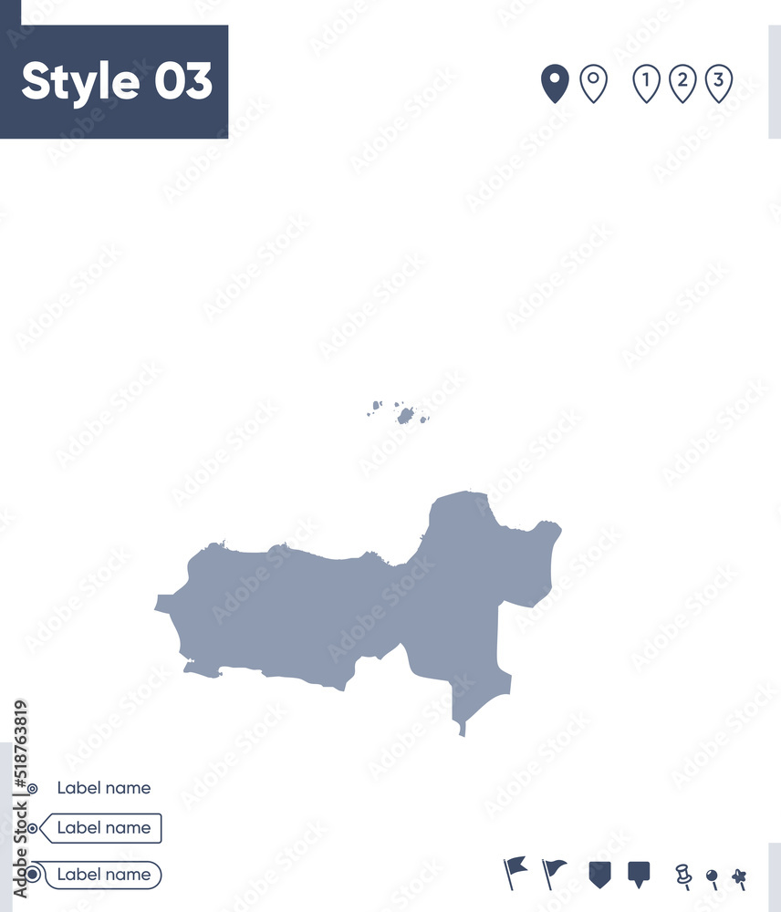 Central Java, Indonesia - map isolated on white background. Outline map. Vector map. Shape map.