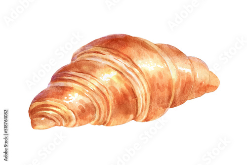 Vector Watercolor illustration of Croissant