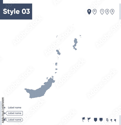 North Sulawesi, Indonesia - map isolated on white background. Outline map. Vector map. Shape map.