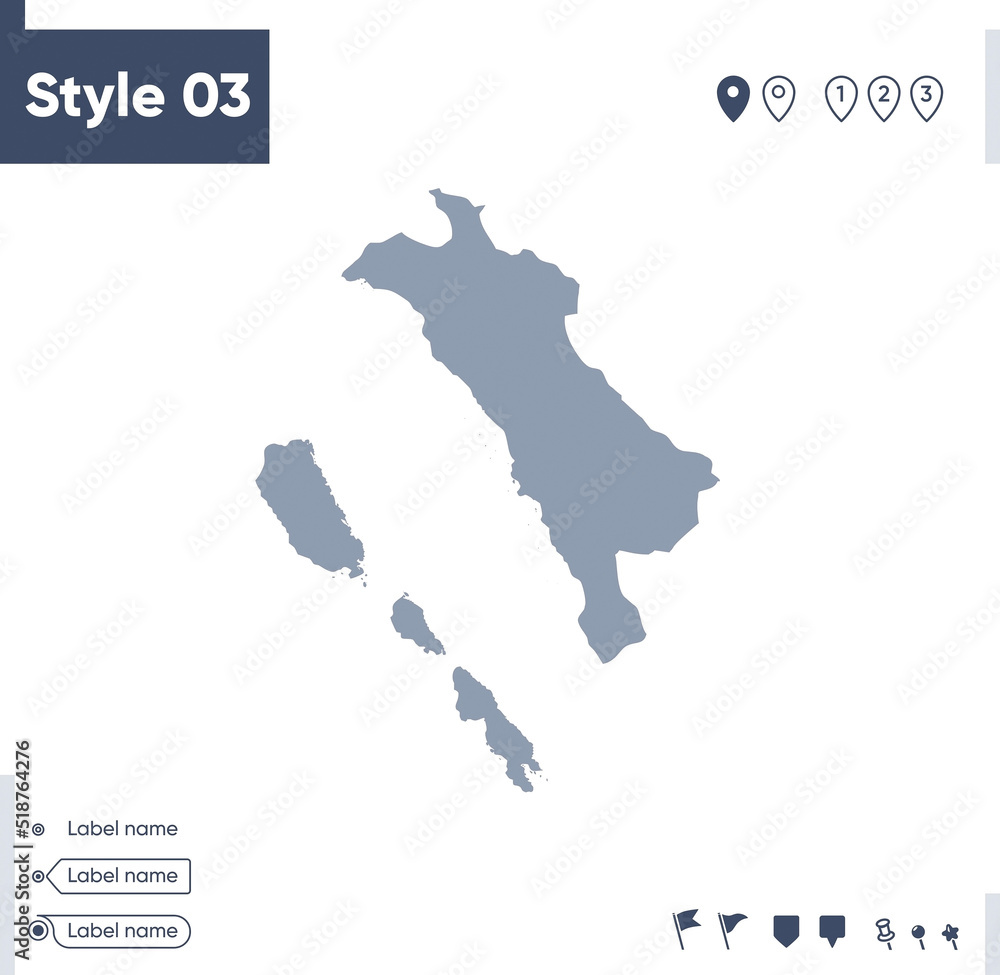 West Sumatra, Indonesia - map isolated on white background. Outline map. Vector map. Shape map.