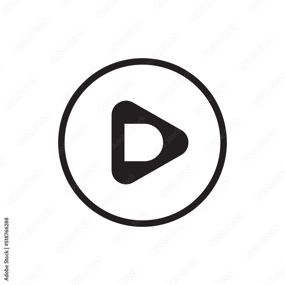Letter D video logo icon design template, initial D and play button combination - Vector Letter D video logo icon design template, initial D and play button combination - Vector