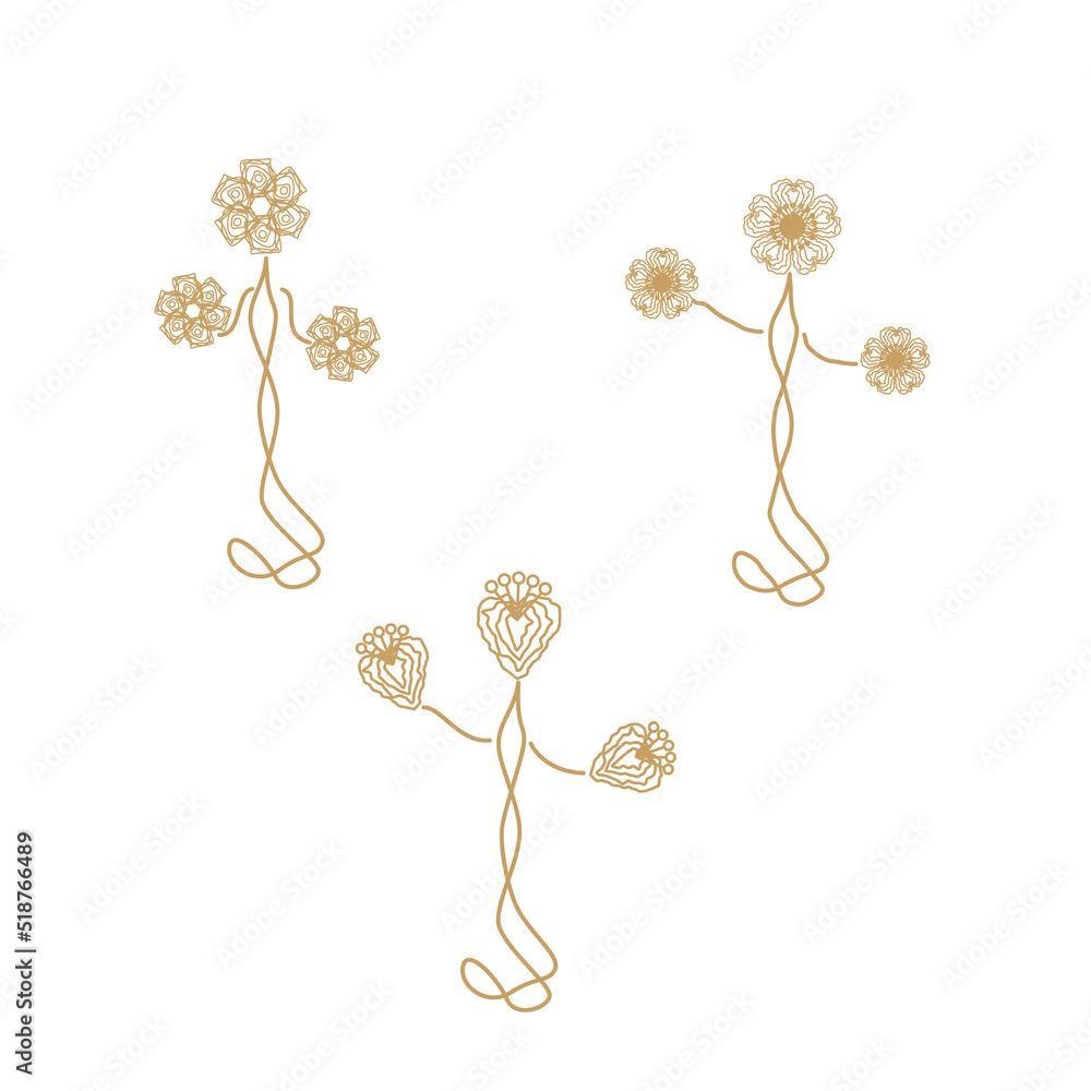 con LineArt Simple Line 花の精 抽象画 con LineArt Simple Line 花の精 抽象画