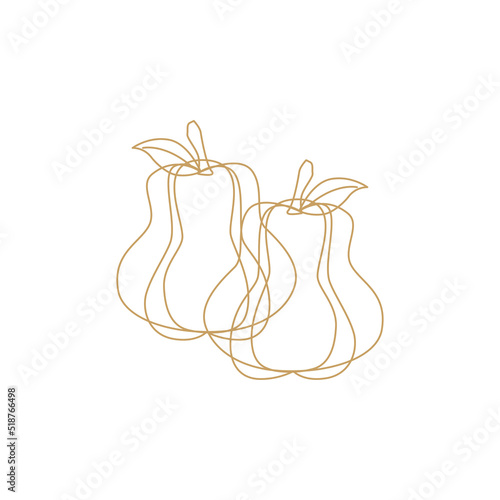 icon  LineArt　Simple Line　洋梨　線画　