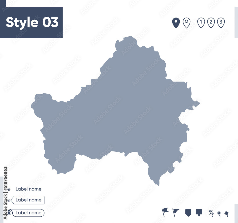 Bryansk Region, Russia - map isolated on white background. Outline map. Vector map. Shape map.