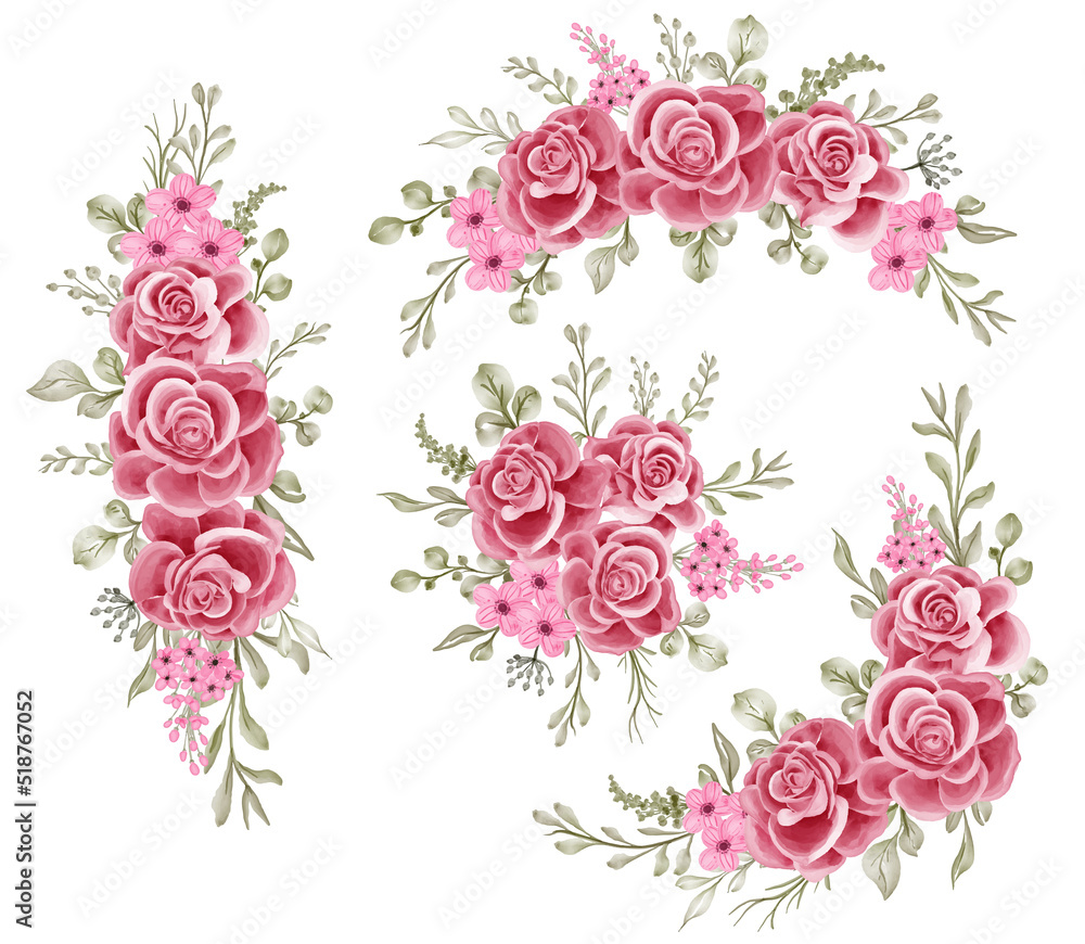 collection of flower rose pink arrangement