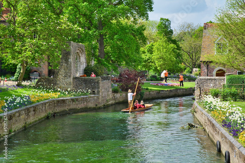Great Stour river in Westgate Gardens, Canterbury,England.