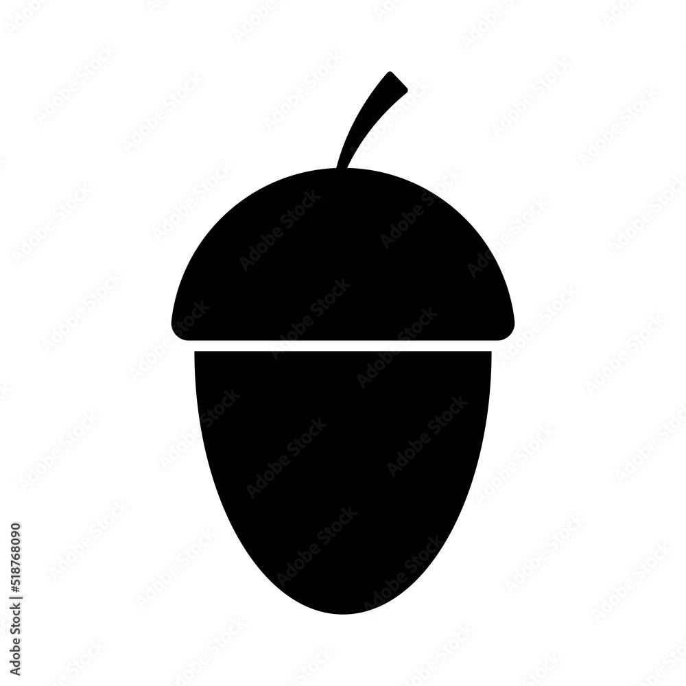 Acorn vector icon isolated on white background Acorn vector icon isolated on white background