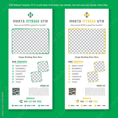 Fitness GYM Roll Up Signage Banner Template, Fitness / GYM Roll-up Banner, Gym Roll Up Banner, Fitness & Gym - Roll Up Banners Signage, GYM Centre Roll Up Sing