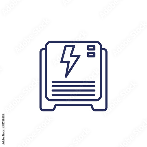 home battery, backup system line icon