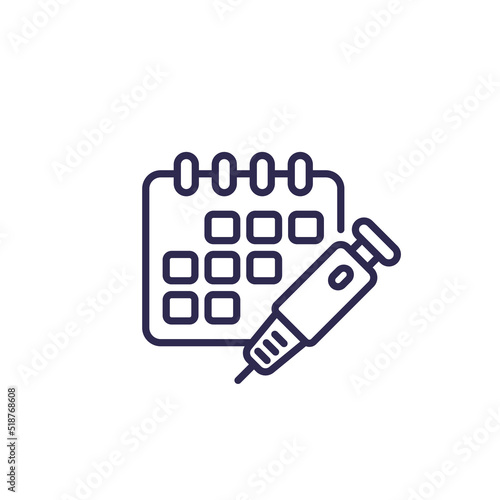 insulin injection schedule line icon