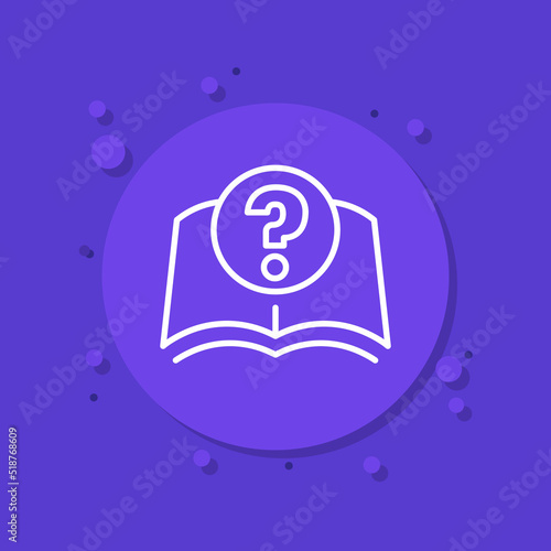 manual, book with instructions line icon