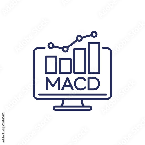 MACD trading indicator line icon