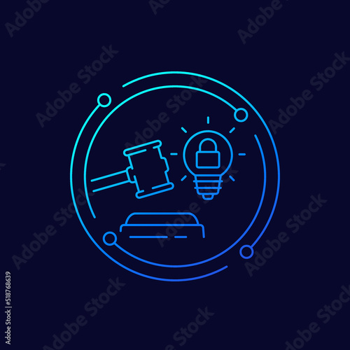 patent court icon, linear design