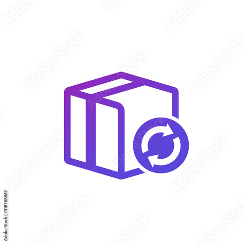 parcel return icon with a box