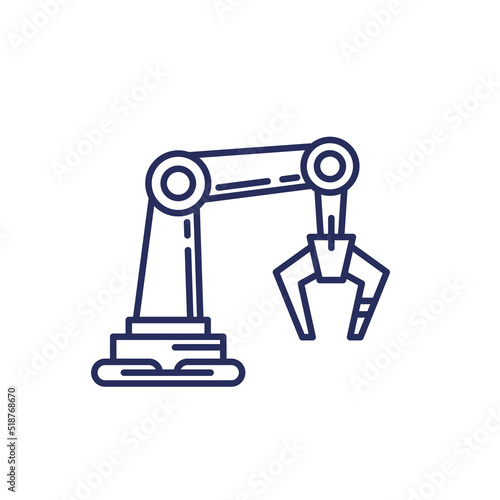 Robotic arm, automation of production line icon