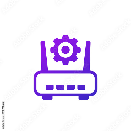 router, modem settings icon on white