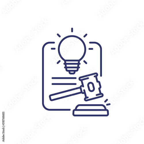 patent court line icon, vector