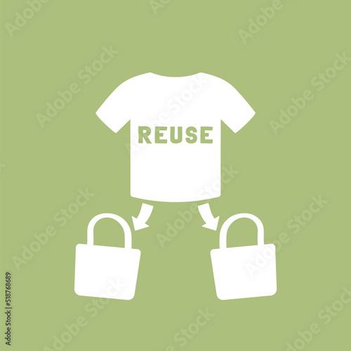 upcycling icon, reuse old t-shirt