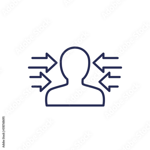 social pressure line icon, vector
