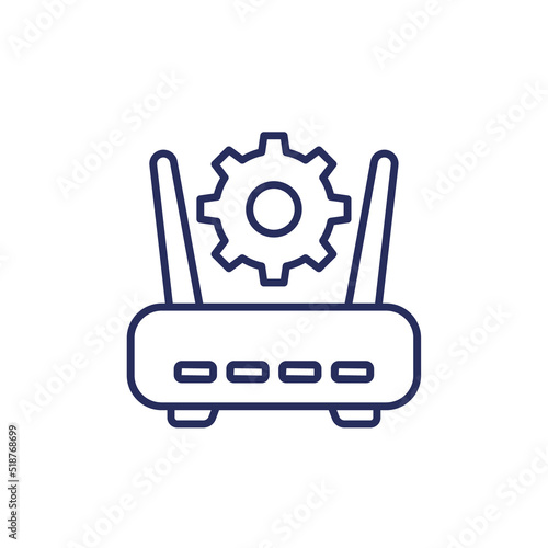router, modem settings line icon