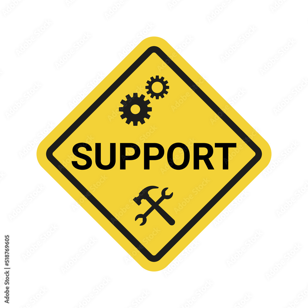 Support vector sign isolated on white background