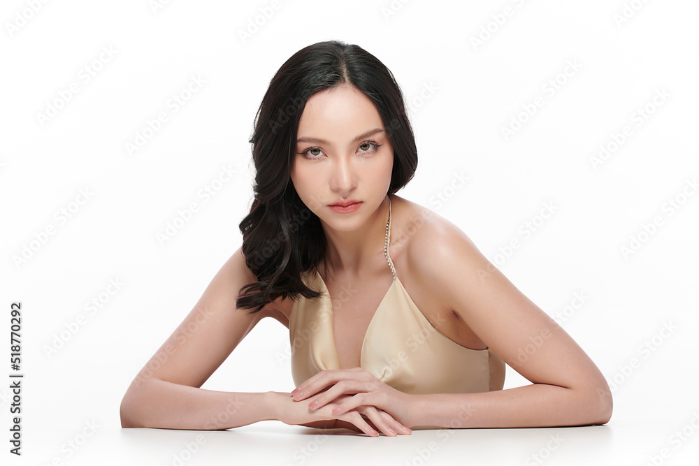 Beautiful young asian woman with clean fresh skin on white background, Face care, Facial treatment, Cosmetology, beauty and spa, Asian women portrait. Beautiful young asian woman with clean fresh skin on white background, Face care, Facial treatment, Cosmetology, beauty and spa, Asian women portrait.