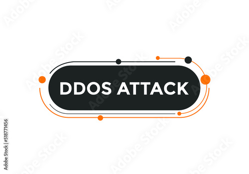 ddos attack text symbol. ddos attack text web template Vector Illustration.
