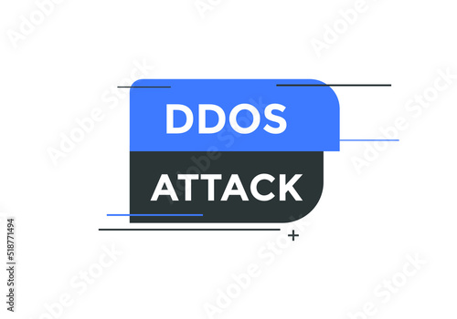 ddos attack text symbol. ddos attack text web template Vector Illustration.

