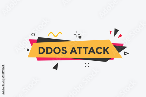 ddos attack Colorful web banner. vector illustration. ddos attack label sign template

