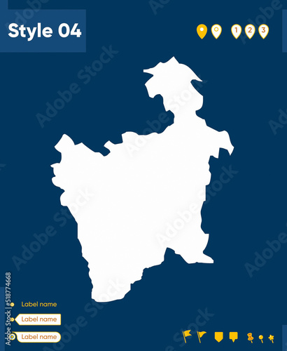 Potosi  Bolivia - map isolated on blue background. Outline map. Vector map.