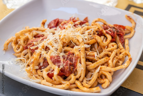 Photography Pasta Bowl with Roasted Tomatoes and Cheeses