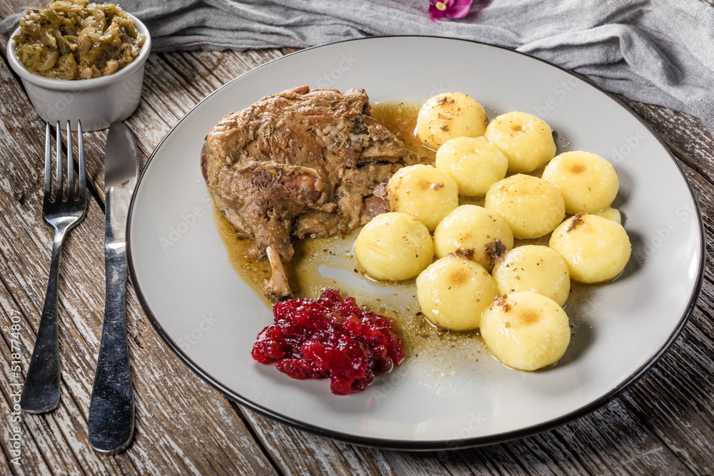 Roasted duck leg. Roasted duck leg.